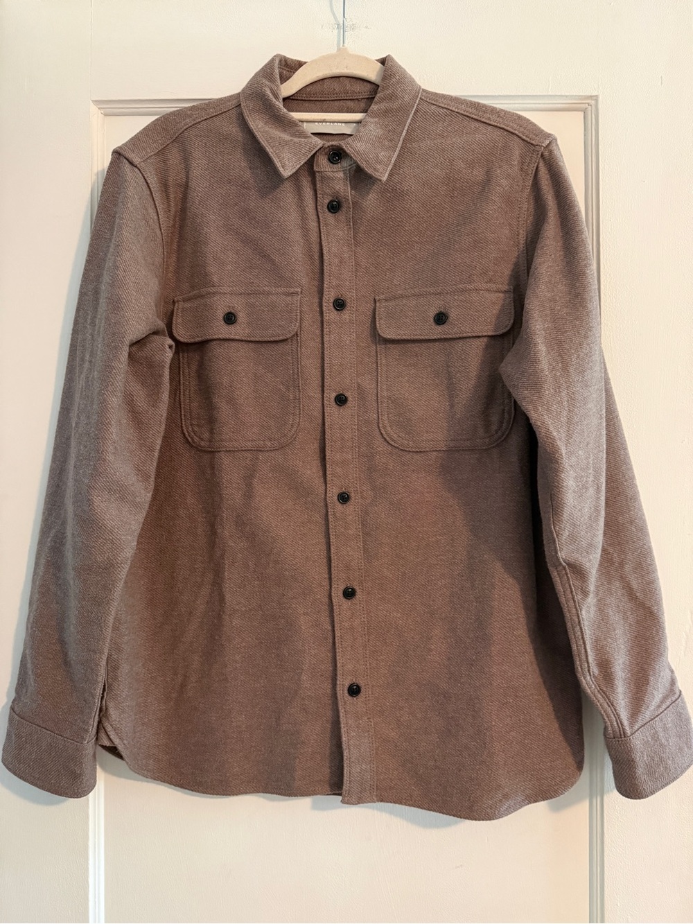 Everlane Men’s Everlane Heavyweight Cotton Overshirt Heathered Brown Medium $138